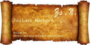 Zsilavi Norbert névjegykártya